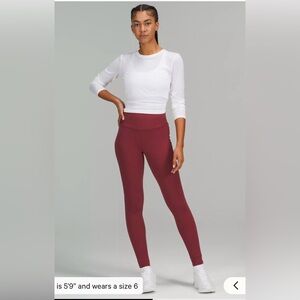 Lululemon Burgundy High-Waisted Leggings size 2